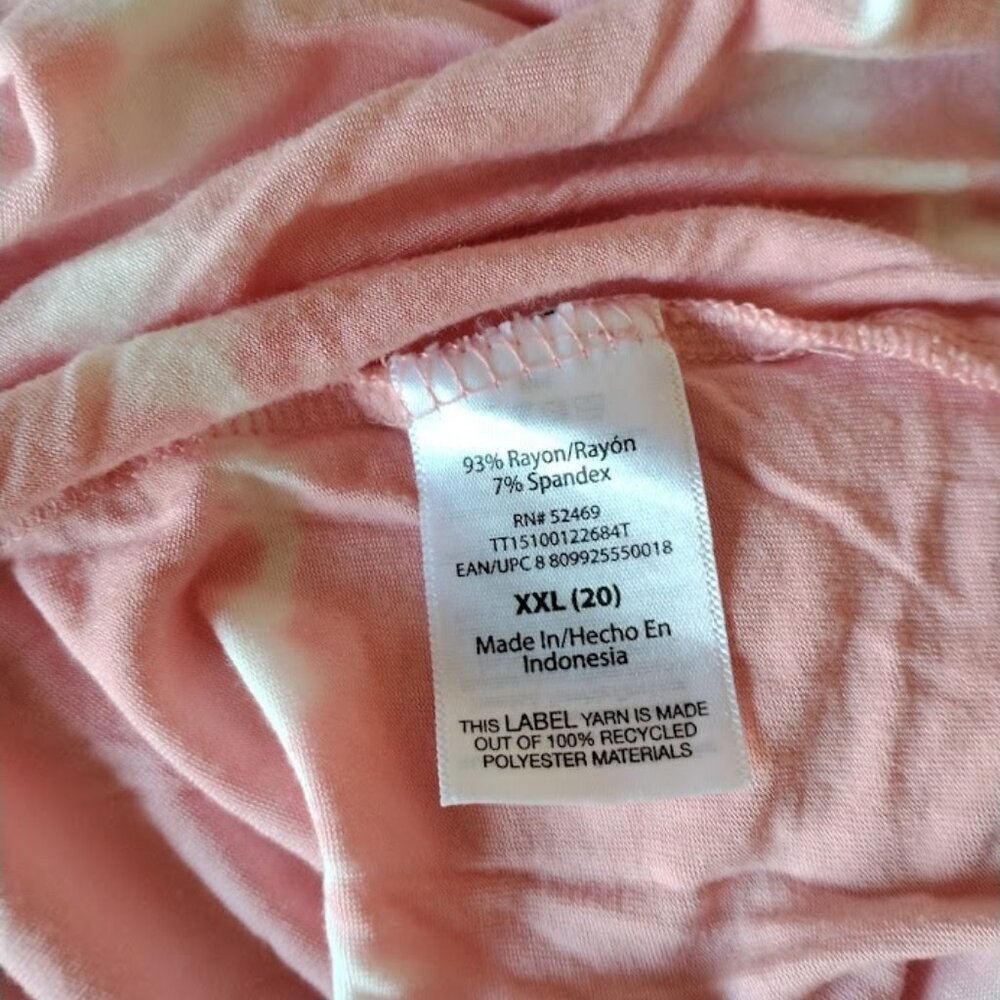 Time & Tru Tie Dye short sleeve top - Size XXL/20 - Picture 7 of 8